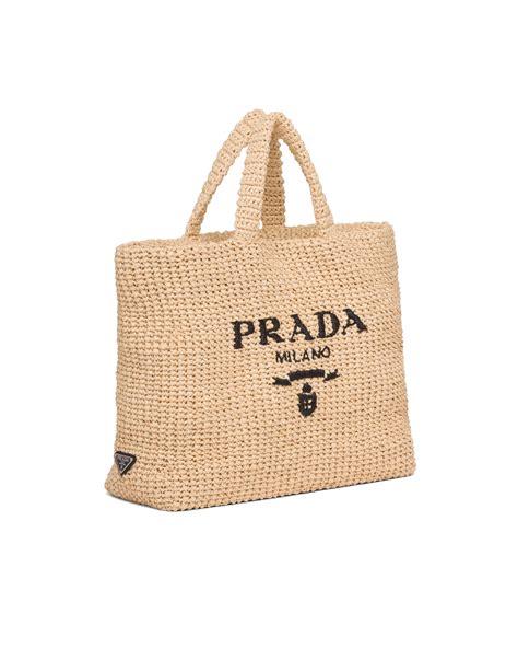 prada raffia tote|prada shopping tote.